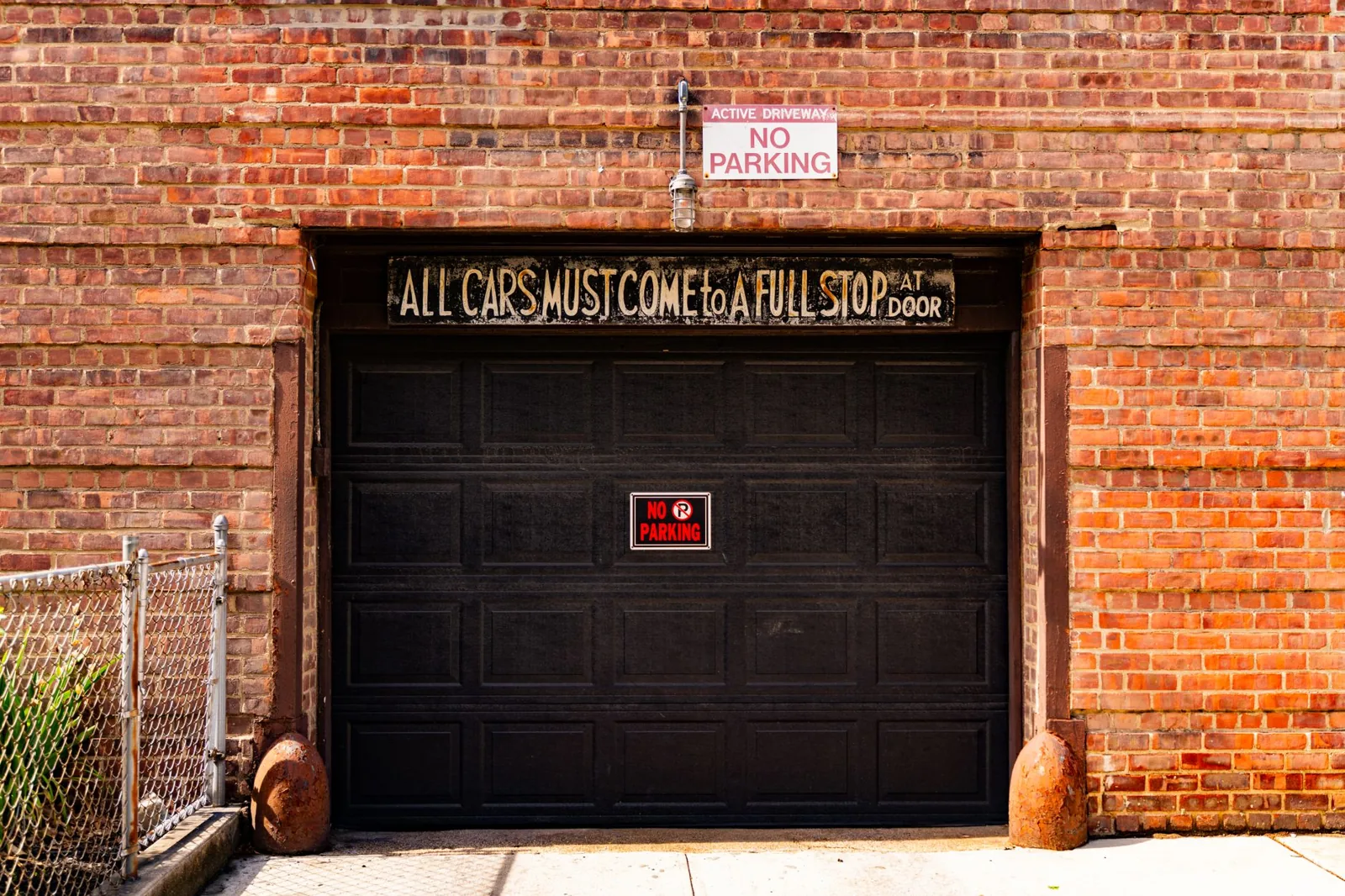 two-car garage with a double garage door